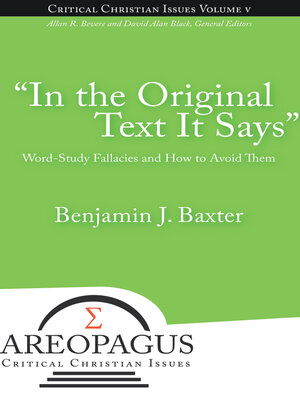 cover image of "In the Original Text It Says"